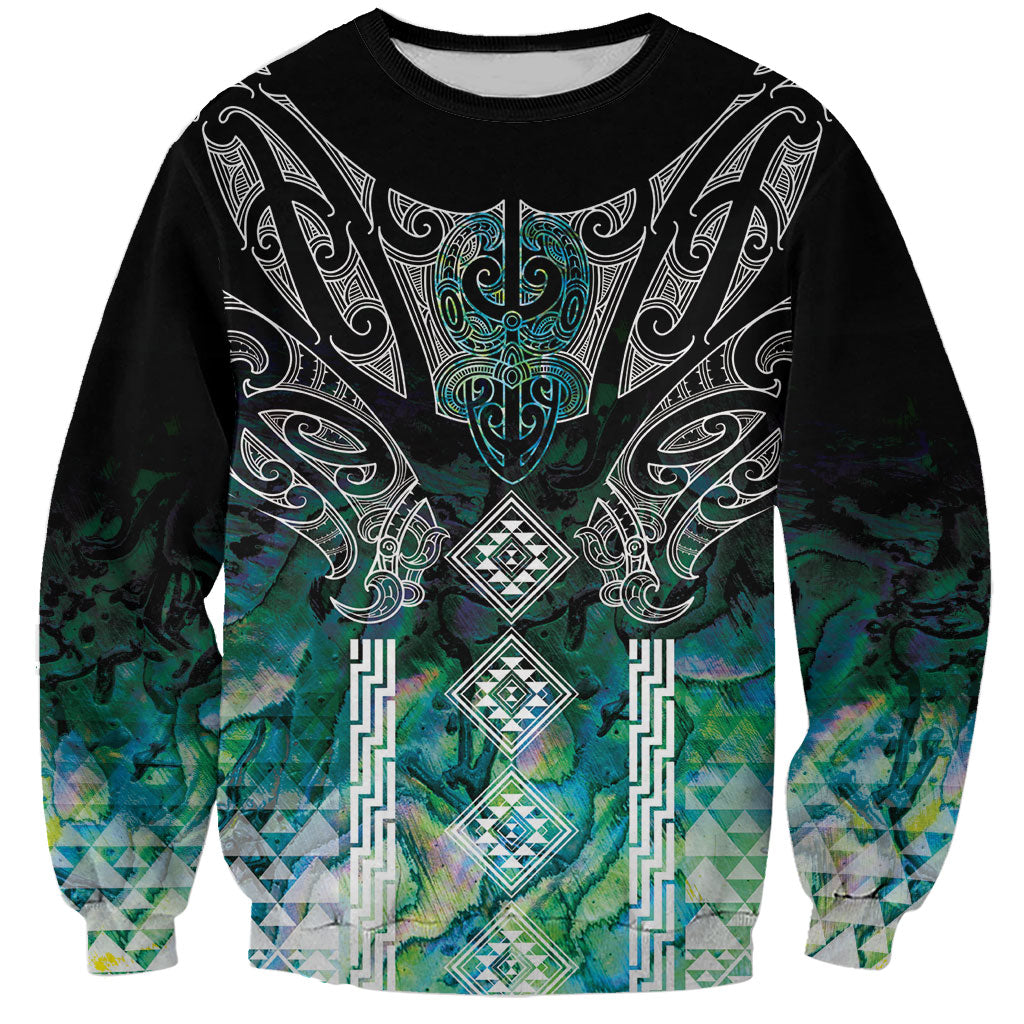 Aotearoa Maori Iwi Heritage Sweatshirt Ngati Kahungunu Paua Shell Turquoise