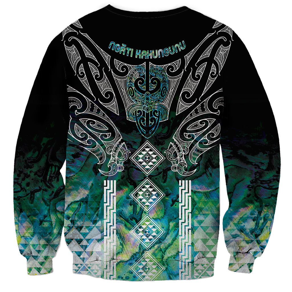 Aotearoa Maori Iwi Heritage Sweatshirt Ngati Kahungunu Paua Shell Turquoise