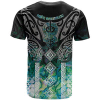 Aotearoa Maori Iwi Heritage T Shirt Ngati Kahungunu Paua Shell Turquoise