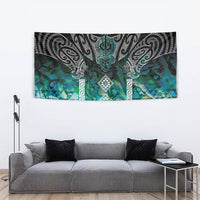 Aotearoa Maori Iwi Heritage Tapestry Ngati Kahungunu Paua Shell Turquoise