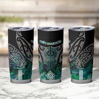 Aotearoa Maori Iwi Heritage Tumbler Cup Ngati Kahungunu Paua Shell Turquoise