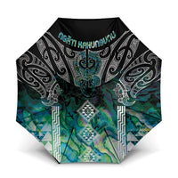 Aotearoa Maori Iwi Heritage Umbrella Ngati Kahungunu Paua Shell Turquoise