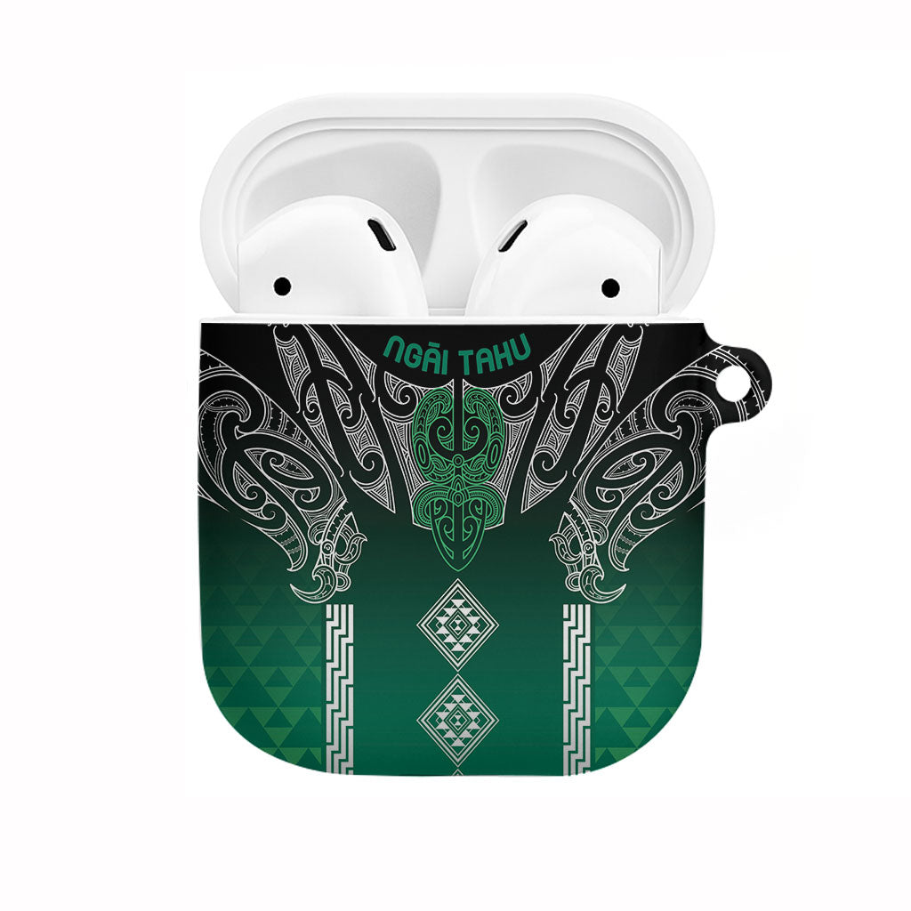 Aotearoa Maori Iwi Heritage AirPods Case Ngai Tahu Pounamu Green LT7 Jade Green - Polynesian Pride