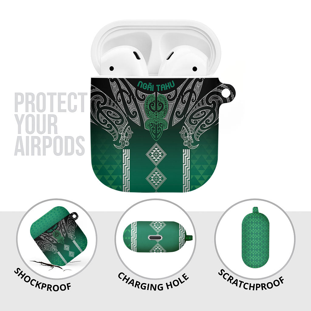 Aotearoa Maori Iwi Heritage AirPods Case Ngai Tahu Pounamu Green