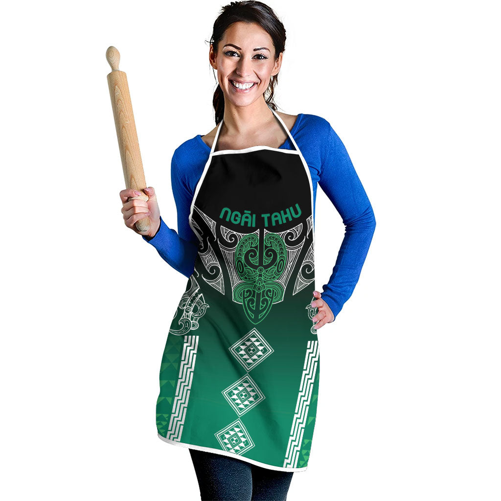 Aotearoa Maori Iwi Heritage Apron Ngai Tahu Pounamu Green