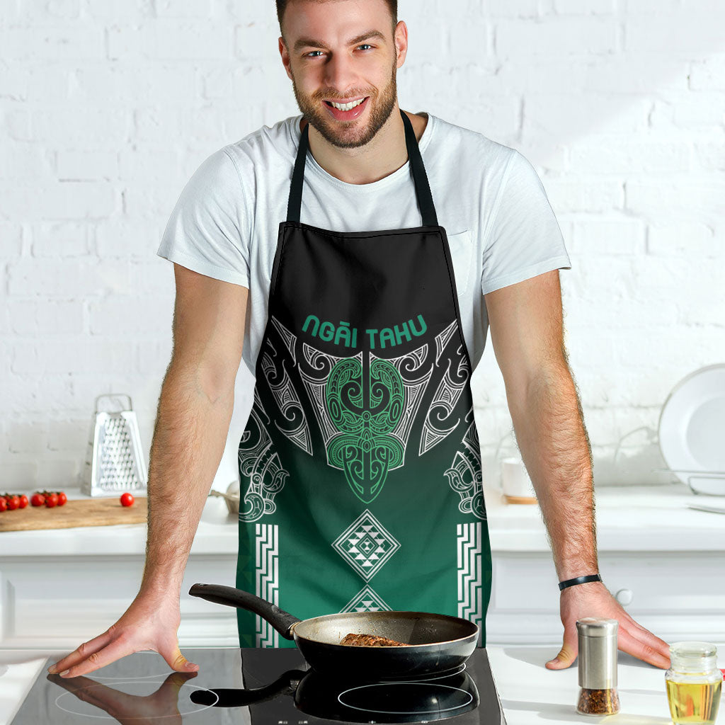 Aotearoa Maori Iwi Heritage Apron Ngai Tahu Pounamu Green