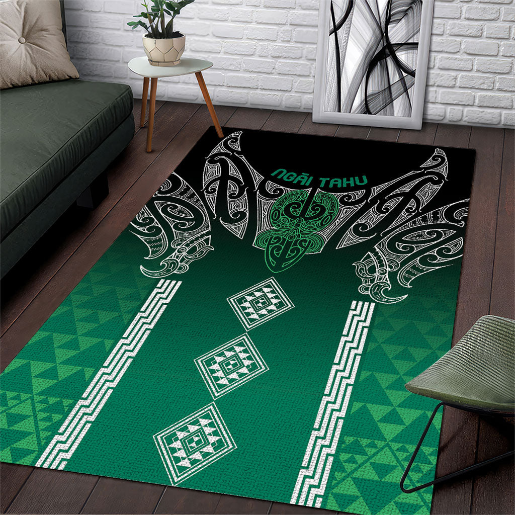 Aotearoa Maori Iwi Heritage Area Rug Ngai Tahu Pounamu Green
