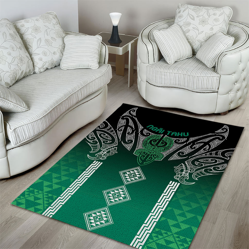 Aotearoa Maori Iwi Heritage Area Rug Ngai Tahu Pounamu Green