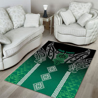 Aotearoa Maori Iwi Heritage Area Rug Ngai Tahu Pounamu Green