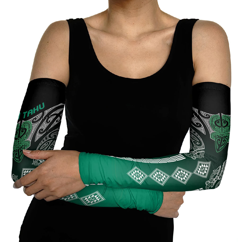 Aotearoa Maori Iwi Heritage Arm Sleeves Ngai Tahu Pounamu Green