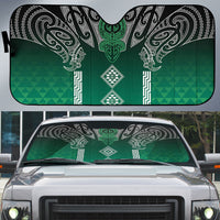 Aotearoa Maori Iwi Heritage Auto Sun Shade Ngai Tahu Pounamu Green