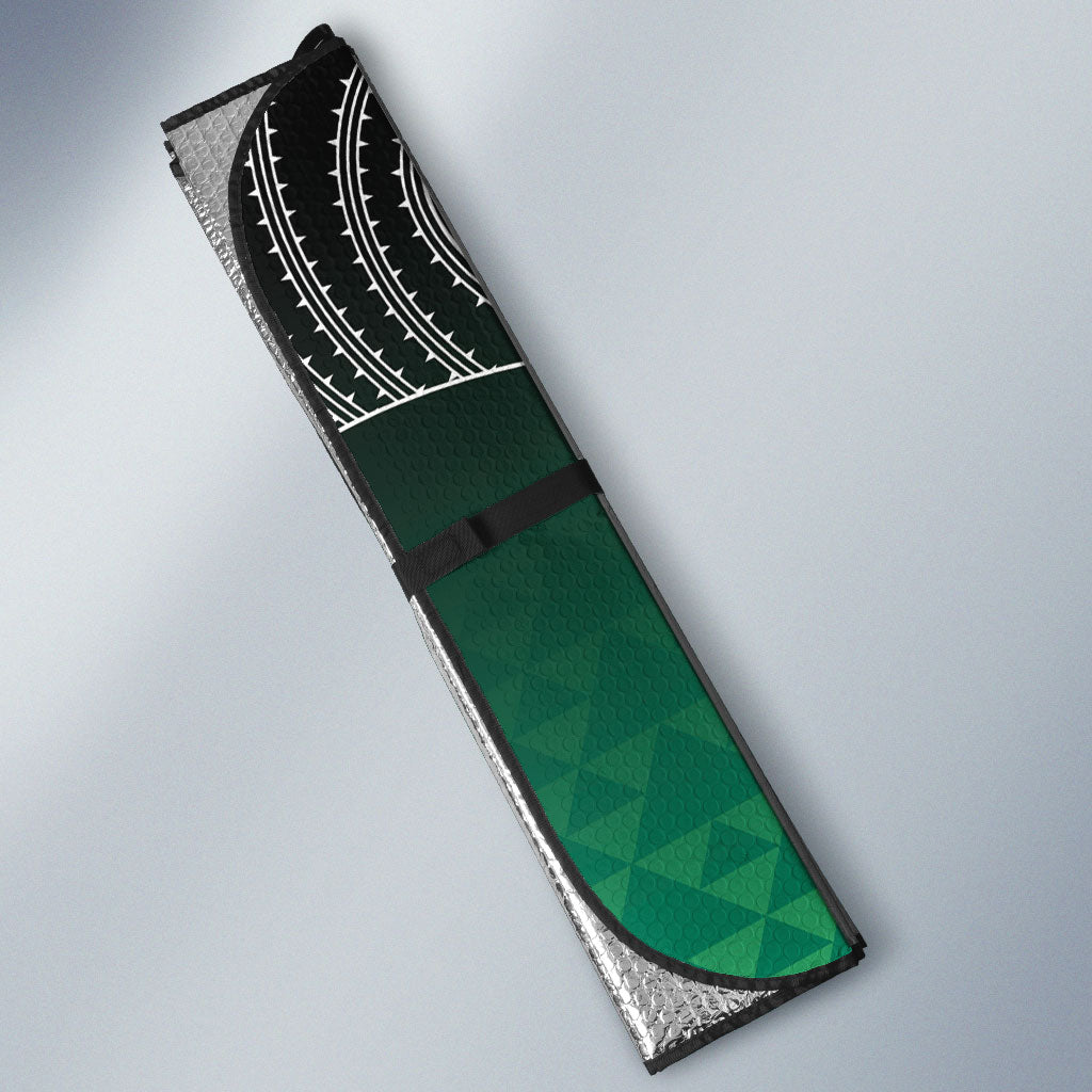 Aotearoa Maori Iwi Heritage Auto Sun Shade Ngai Tahu Pounamu Green