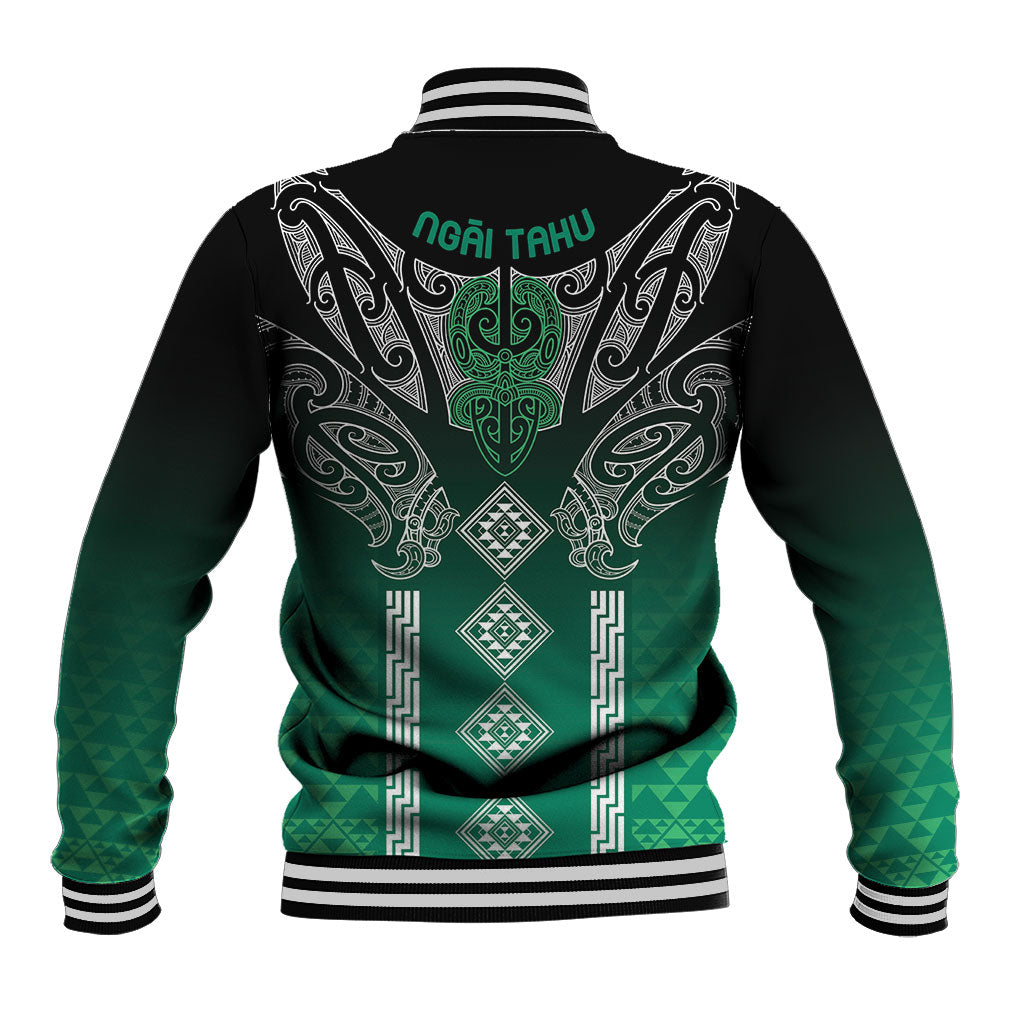 Aotearoa Maori Iwi Heritage Baseball Jacket Ngai Tahu Pounamu Green