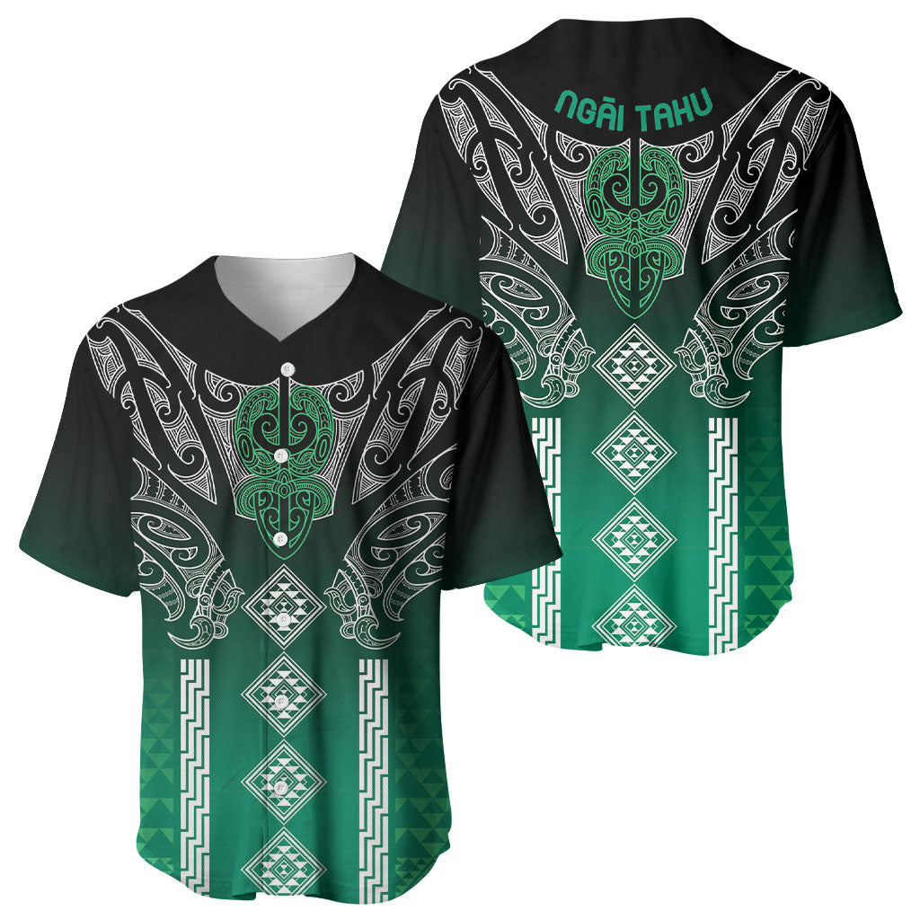 Aotearoa Maori Iwi Heritage Baseball Jersey Ngai Tahu Pounamu Green
