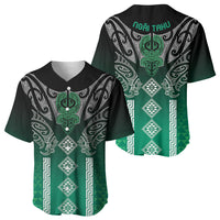Aotearoa Maori Iwi Heritage Baseball Jersey Ngai Tahu Pounamu Green