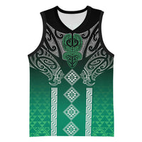 Aotearoa Maori Iwi Heritage Basketball Jersey Ngai Tahu Pounamu Green