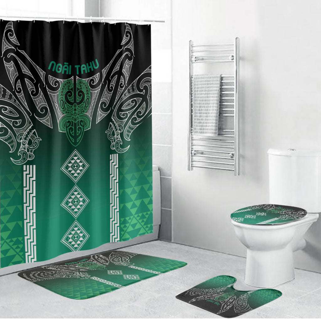 Aotearoa Maori Iwi Heritage Bathroom Set Ngai Tahu Pounamu Green LT7 Bathroom Set (4 pcs) Jade Green - Polynesian Pride