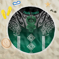 Aotearoa Maori Iwi Heritage Beach Blanket Ngai Tahu Pounamu Green