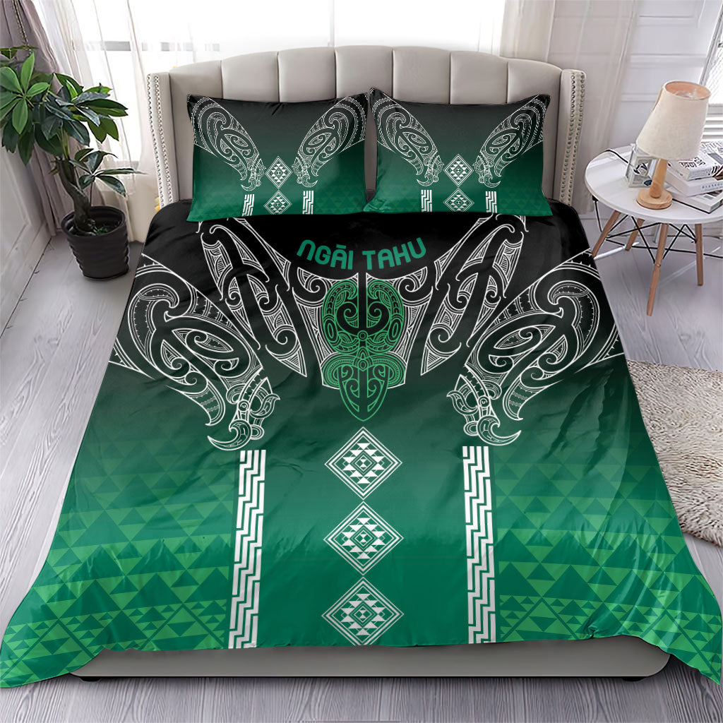 Aotearoa Maori Iwi Heritage Bedding Set Ngai Tahu Pounamu Green