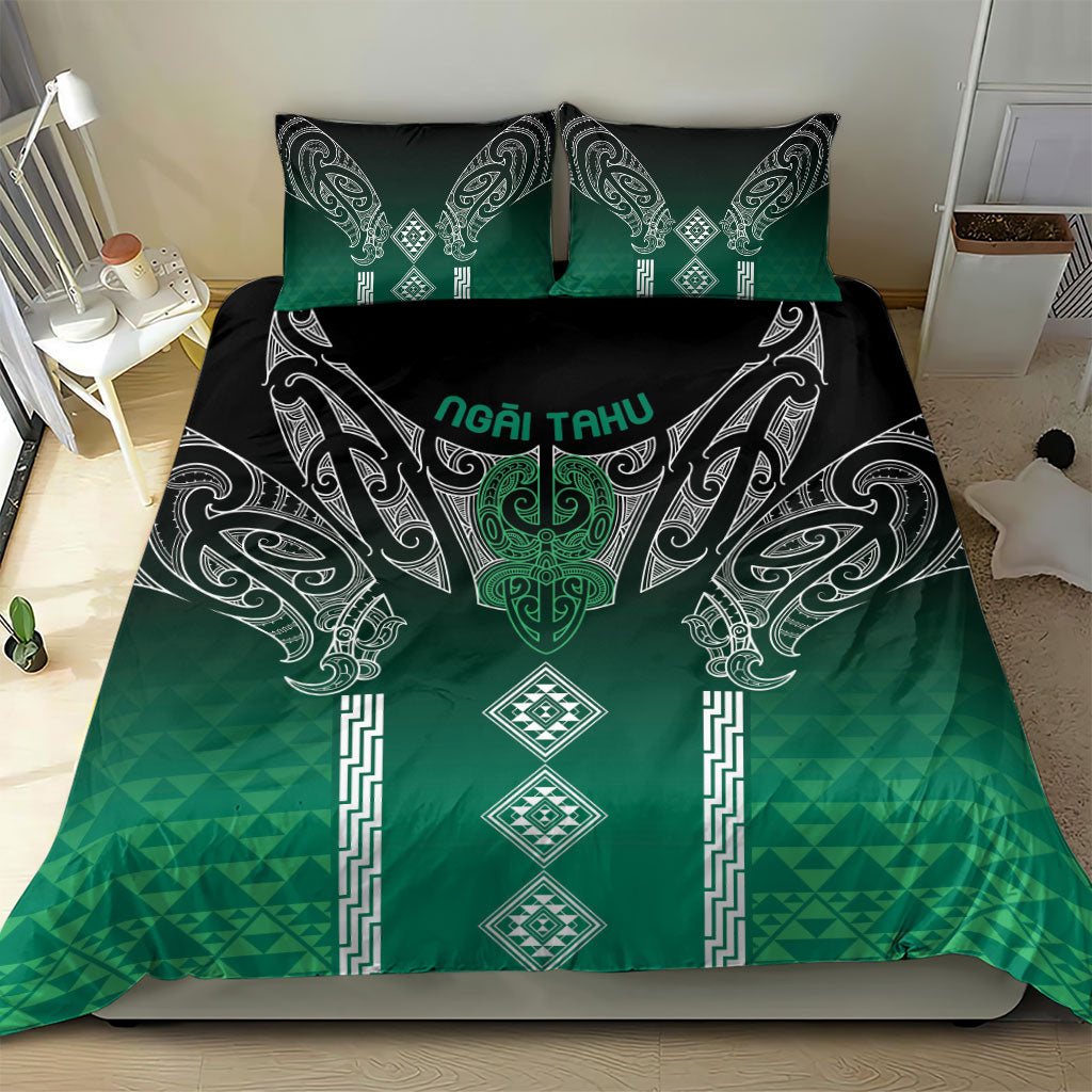 Aotearoa Maori Iwi Heritage Bedding Set Ngai Tahu Pounamu Green