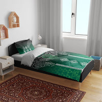 Aotearoa Maori Iwi Heritage Bedding Set Ngai Tahu Pounamu Green