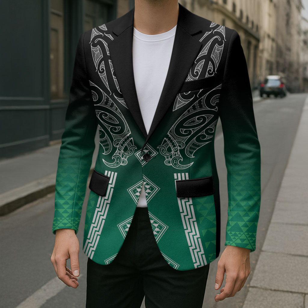 Aotearoa Maori Iwi Heritage Blazer Ngai Tahu Pounamu Green