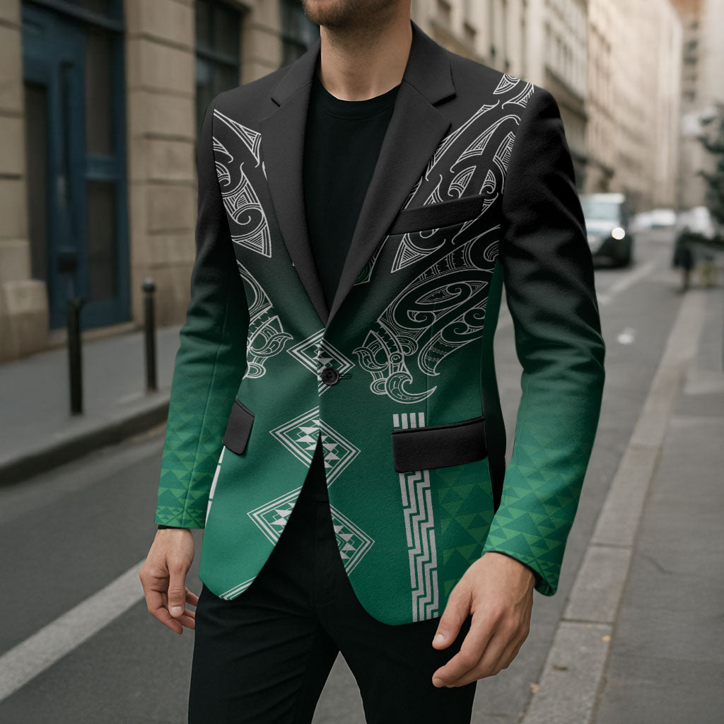 Aotearoa Maori Iwi Heritage Blazer Ngai Tahu Pounamu Green