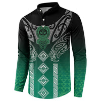 Aotearoa Maori Iwi Heritage Button Sweatshirt Ngai Tahu Pounamu Green