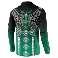 Aotearoa Maori Iwi Heritage Button Sweatshirt Ngai Tahu Pounamu Green