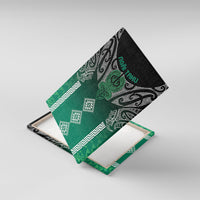 Aotearoa Maori Iwi Heritage Canvas Wall Art Ngai Tahu Pounamu Green