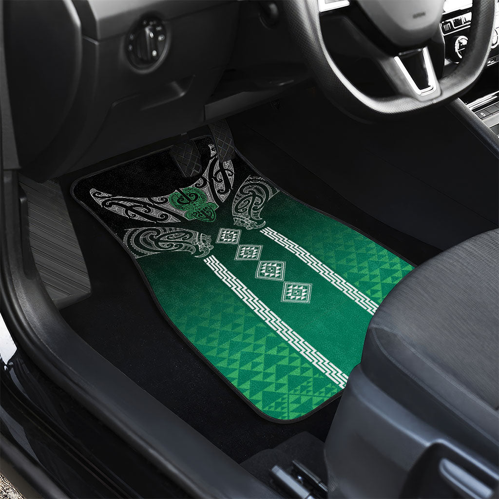 Aotearoa Maori Iwi Heritage Car Mats Ngai Tahu Pounamu Green