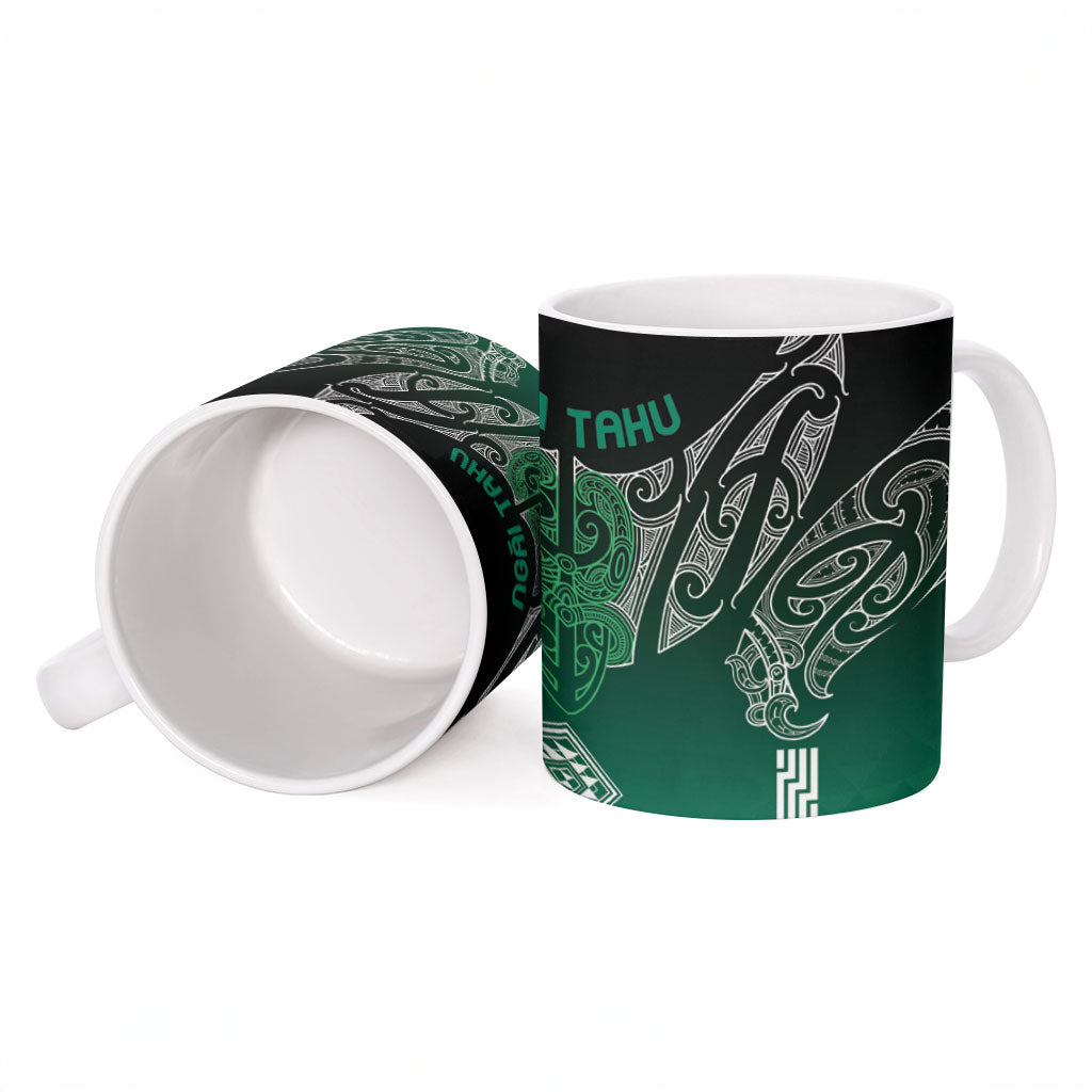 Aotearoa Maori Iwi Heritage Ceramic Mug Ngai Tahu Pounamu Green