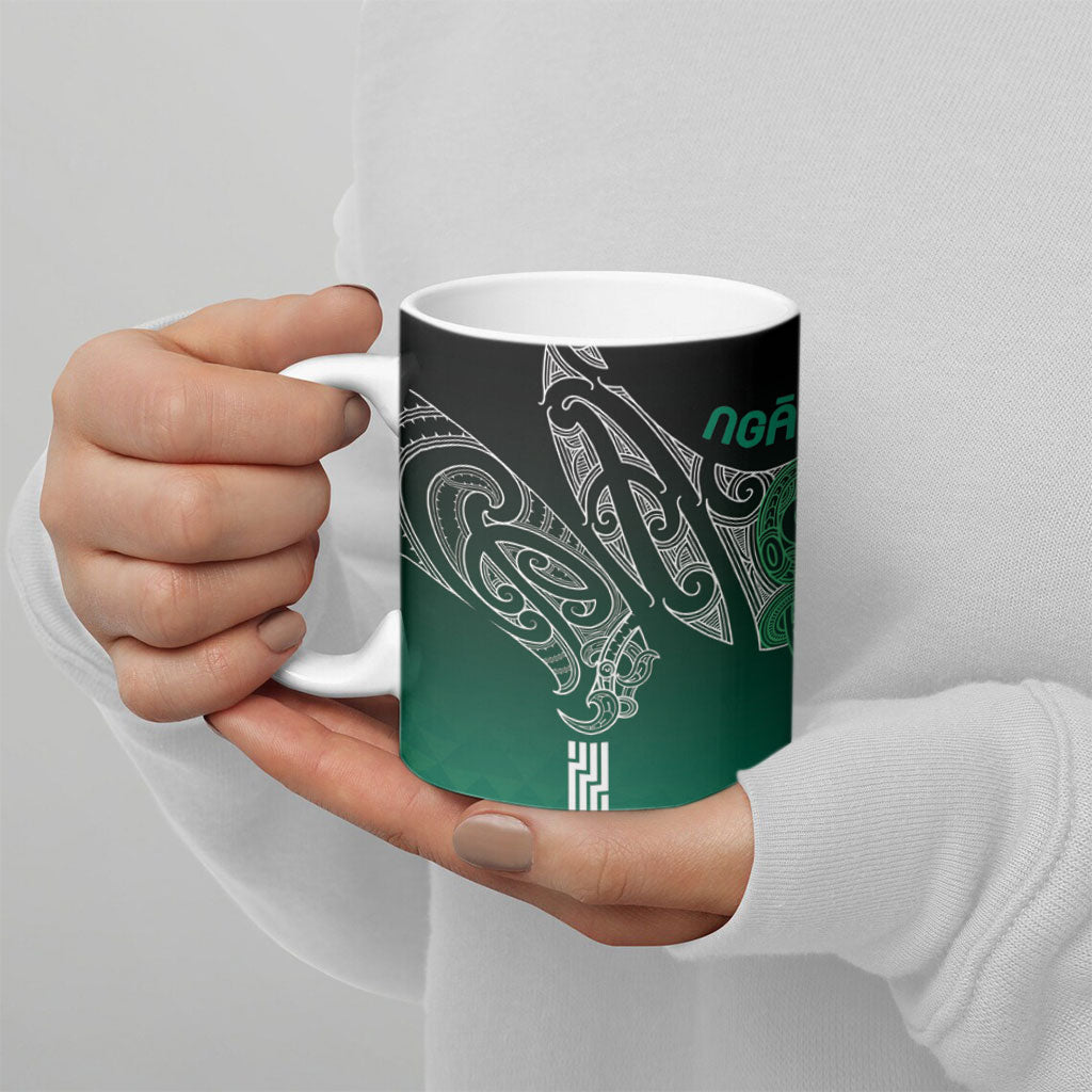 Aotearoa Maori Iwi Heritage Ceramic Mug Ngai Tahu Pounamu Green