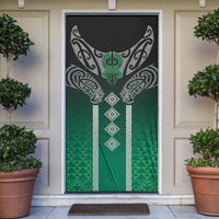 Aotearoa Maori Iwi Heritage Door Cover Ngai Tahu Pounamu Green