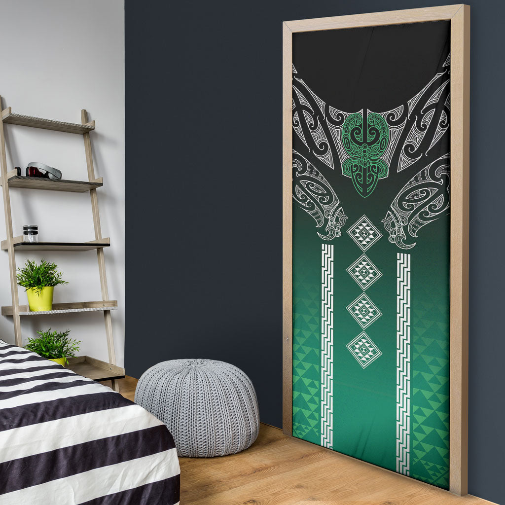 Aotearoa Maori Iwi Heritage Door Cover Ngai Tahu Pounamu Green