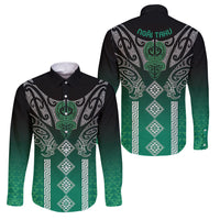 Aotearoa Maori Iwi Heritage Family Matching Summer Maxi Dress and Hawaiian Shirt Ngai Tahu Pounamu Green