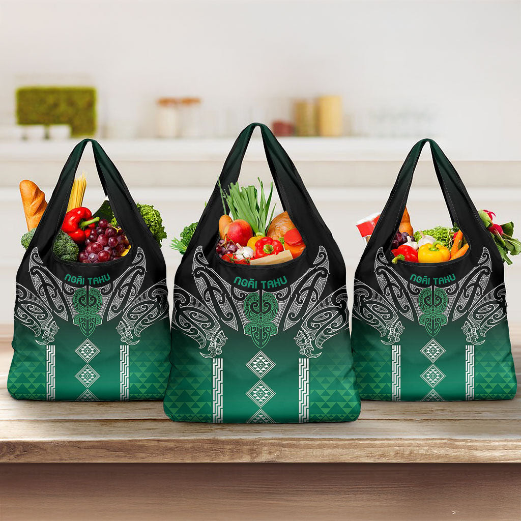 Aotearoa Maori Iwi Heritage Grocery Bag Ngai Tahu Pounamu Green