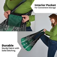 Aotearoa Maori Iwi Heritage Grocery Bag Ngai Tahu Pounamu Green