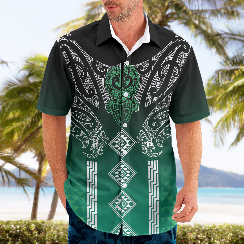 Aotearoa Maori Iwi Heritage Hawaiian Shirt Ngai Tahu Pounamu Green
