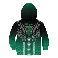 Aotearoa Maori Iwi Heritage Kid Hoodie Ngai Tahu Pounamu Green
