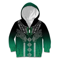 Aotearoa Maori Iwi Heritage Kid Hoodie Ngai Tahu Pounamu Green