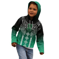 Aotearoa Maori Iwi Heritage Kid Hoodie Ngai Tahu Pounamu Green