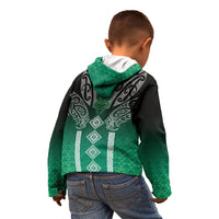 Aotearoa Maori Iwi Heritage Kid Hoodie Ngai Tahu Pounamu Green