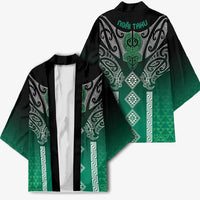 Aotearoa Maori Iwi Heritage Kimono Ngai Tahu Pounamu Green