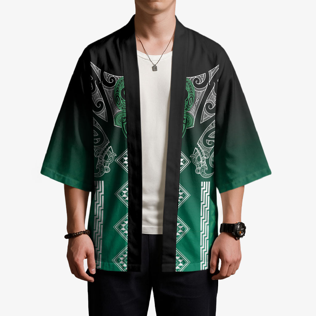 Aotearoa Maori Iwi Heritage Kimono Ngai Tahu Pounamu Green