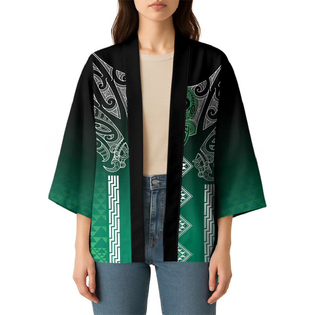 Aotearoa Maori Iwi Heritage Kimono Ngai Tahu Pounamu Green