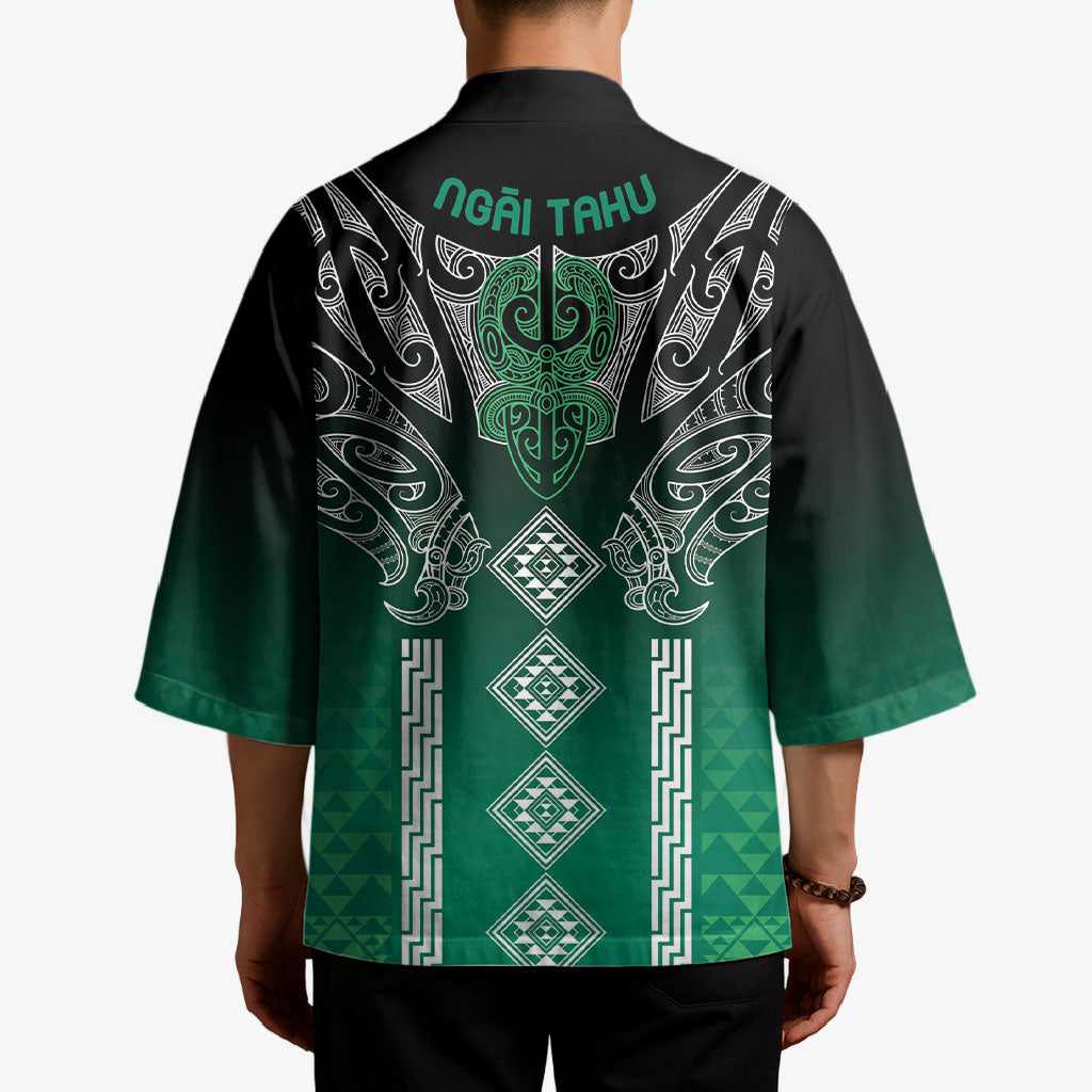 Aotearoa Maori Iwi Heritage Kimono Ngai Tahu Pounamu Green