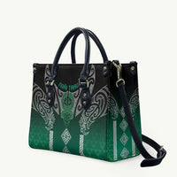Aotearoa Maori Iwi Heritage Leather Bag Ngai Tahu Pounamu Green