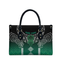 Aotearoa Maori Iwi Heritage Leather Bag Ngai Tahu Pounamu Green