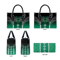 Aotearoa Maori Iwi Heritage Leather Bag Ngai Tahu Pounamu Green